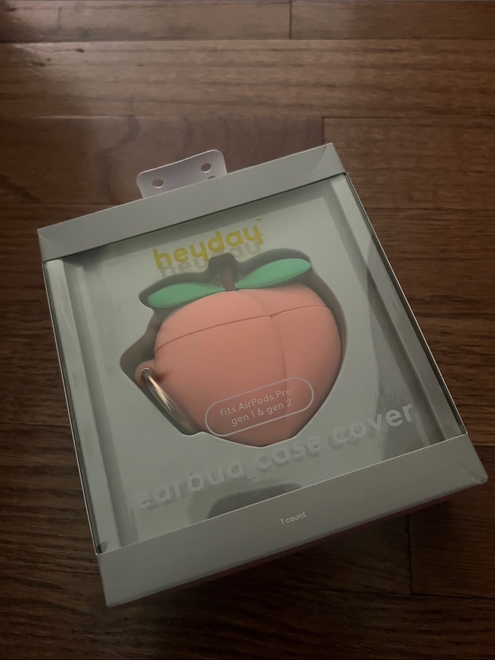 Heyday Earbud Case Cover Fits AirPods Generation 1&2 w/ Clip Peach NEW